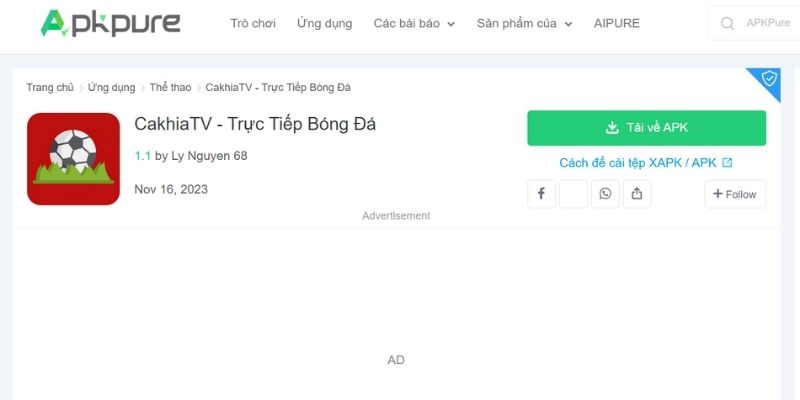 Hướng dẫn tải Cakhia.tv về PC